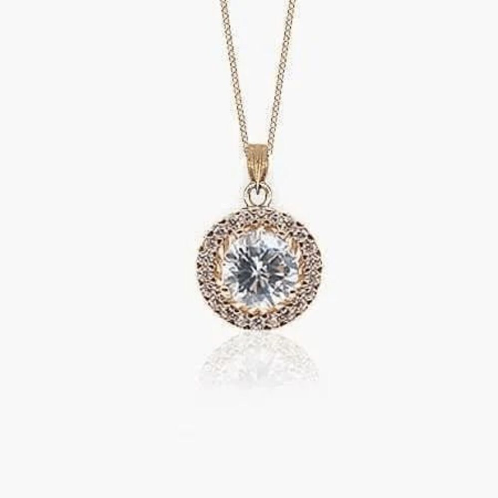 Round Crystal Necklace - Ladies Elegant Round Necklace - Picture 3 of 4